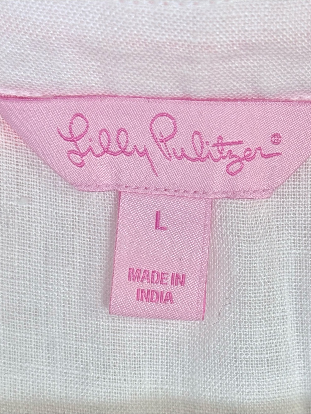 Lilly Pulitzer White Tunic Cover-Up with Coral Pink V-Neck Trim - Picture 6 of 8